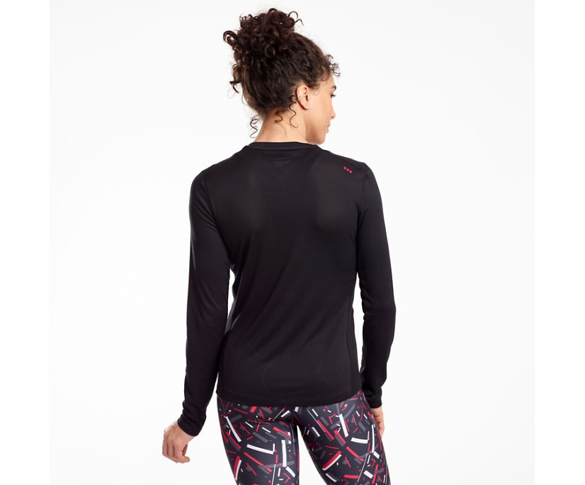 Women's Saucony Stopwatch Long Sleeve Shirts Black | Singapore 294ILHS